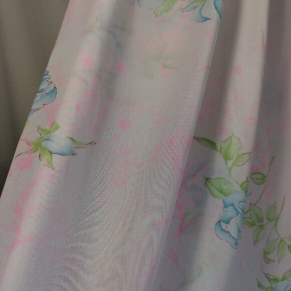Vintage Nightgown L Semi Sheer Button Collar Pink Blue Floral Granny Grannycore - Picture 12 of 16